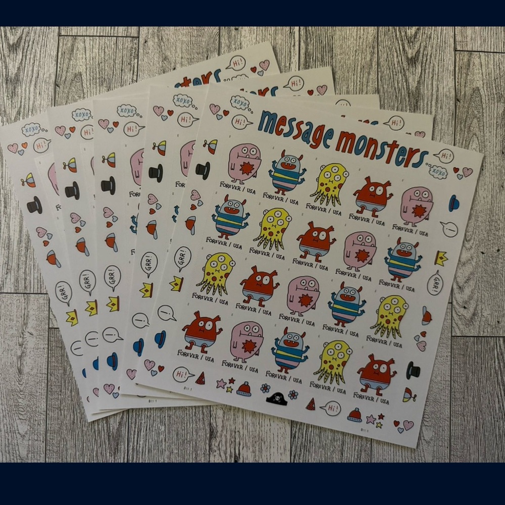 100 USPS Message Monsters Forever Postage